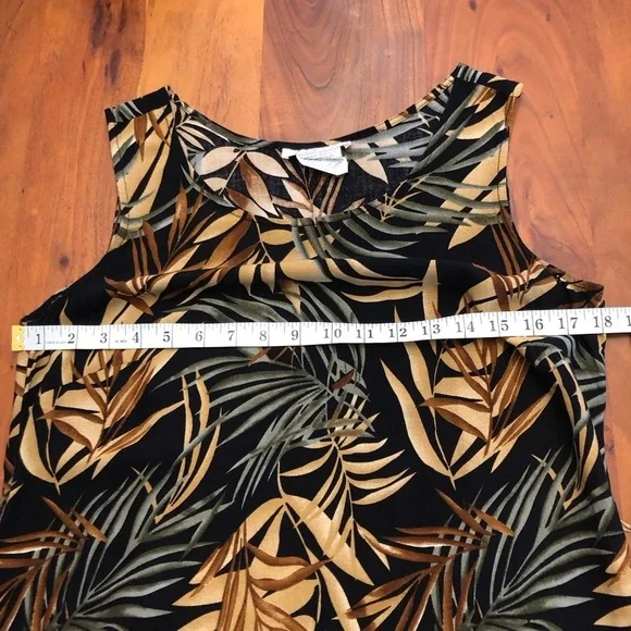 Vintage Tradition Tropical Floral Pattern Artsy Sleeveless Midi Dress. US 10. - Picture 6 of 10